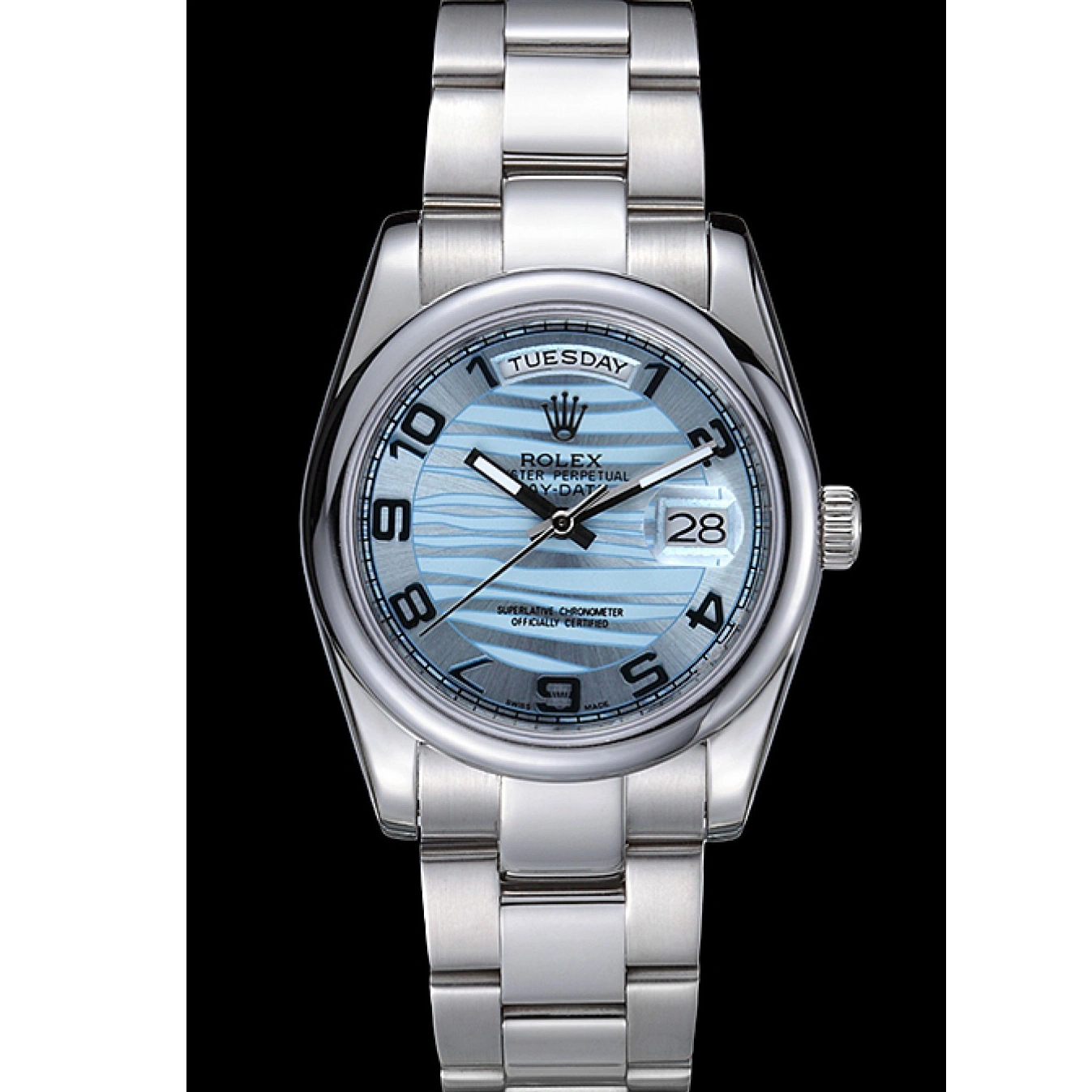 7470 DayDate Polished Silver Rolex Dial White Bezel 1016
